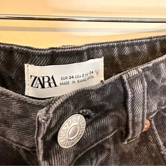 Zara Black Cut off Distressed Shorts - Picture 3 of 4